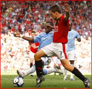Michael Owen scores versus Manchester City on 20 September 2009